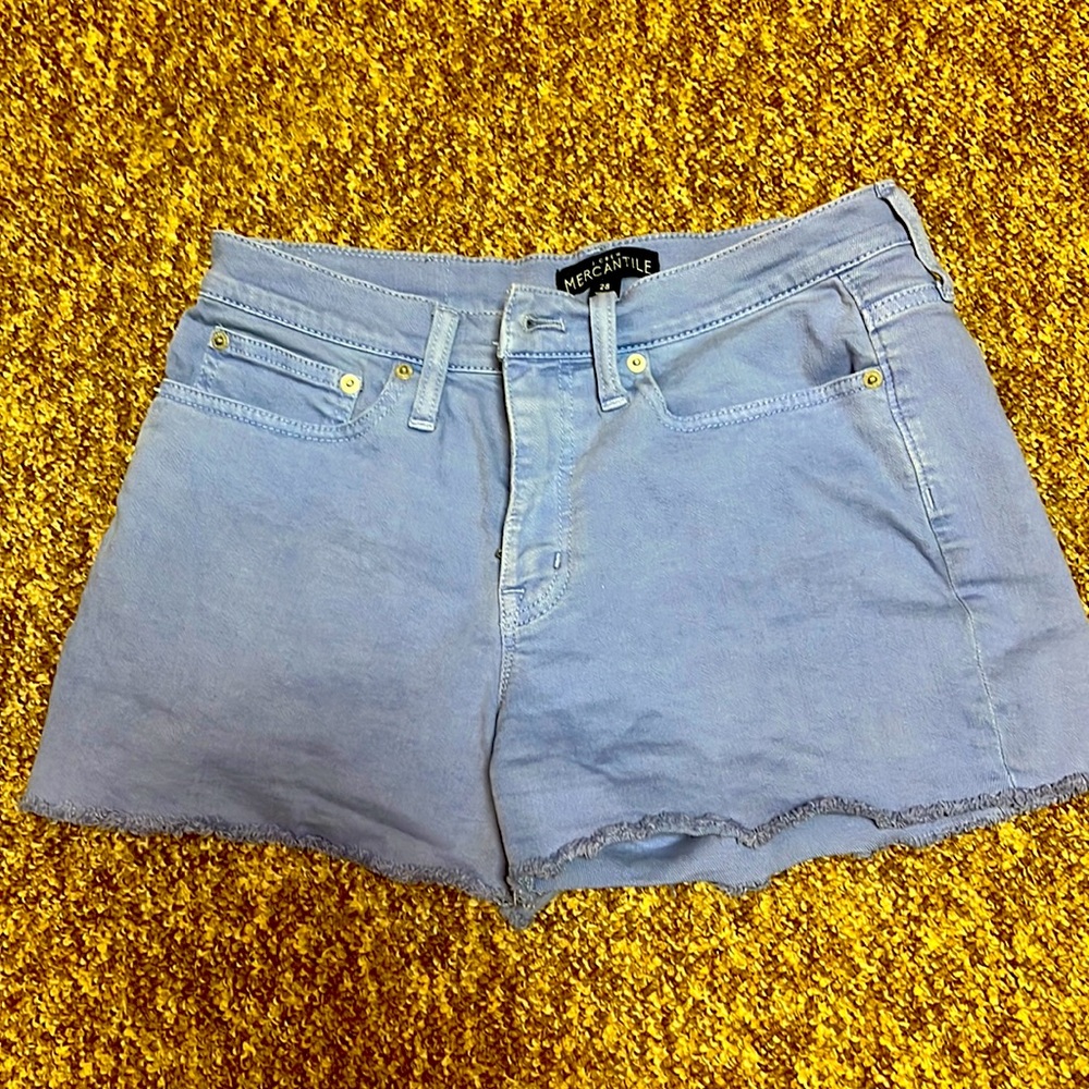 J crew purple denim shorts